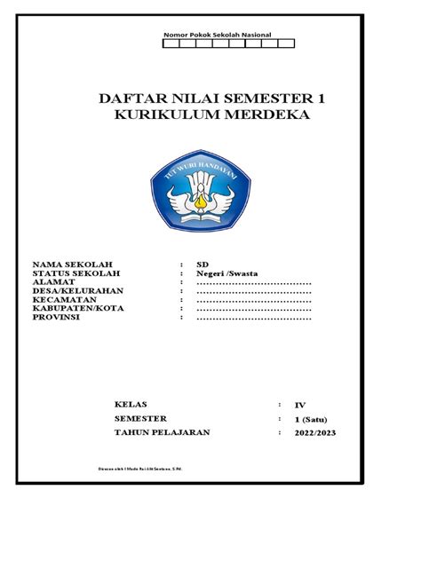 Daftar Nilai Kurikulum Merdeka Bisa Untuk Semua Kelas Pdf