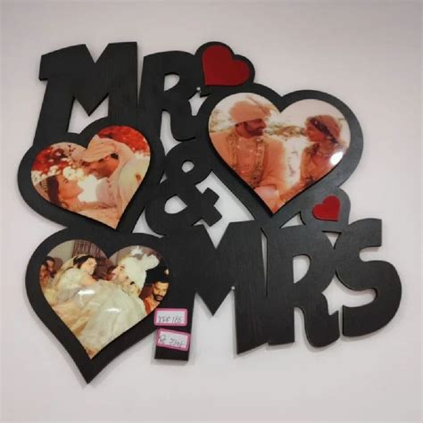 Mdf Heart Shape Wall Hanging Photo Frame For Decoration Size X