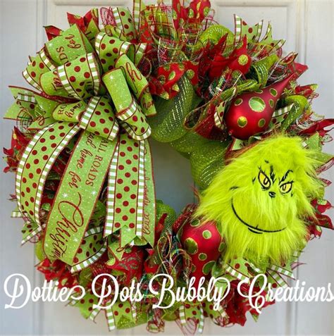 Grinch Wreath Inspired Christmas Wreath Inspired Character Etsy