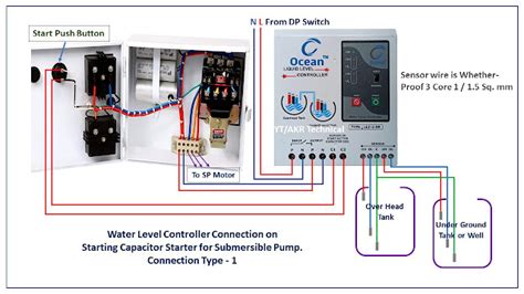 Single Phase Submersible Motor Starter Circuit Diagram Wiring Work