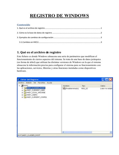 Registro De Windows
