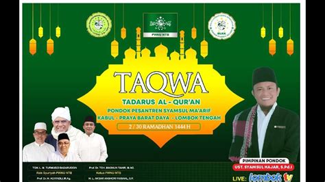 Live Streaming Tadarusan Santriwan I Pondok Pesantren Syamsul Ma Arif