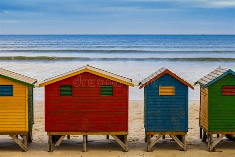 Colorful Bathing Boxes At The Brighton Beach In Melbourne Stock Photo