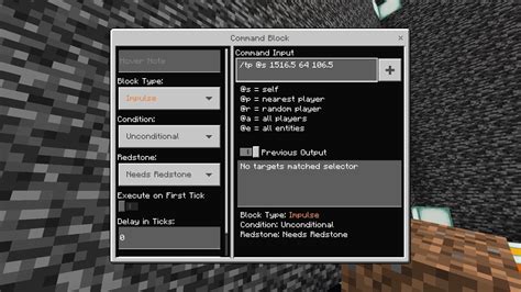 Need Help What Is Wrong With This Tp Command Block This Is Bedrock If