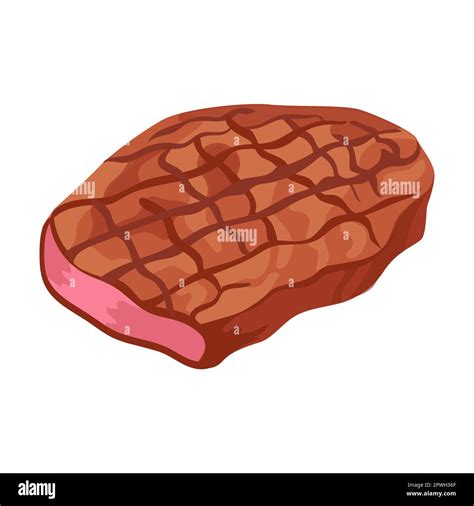 Filete de carne frita ilustración vectorial de dibujos animados de