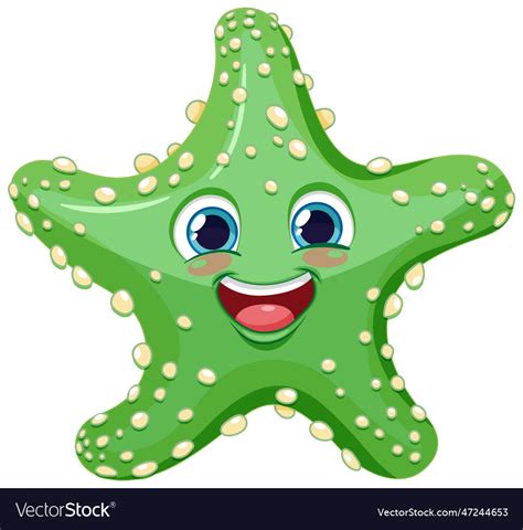 Cute starfish cartoon character Royalty Free Vector Image