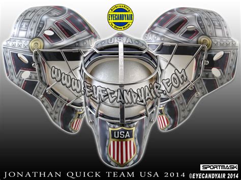 Jonathan Quick 2014 TEAM USA Battle Armor Sochi Sportmask Goalie Mask Airbrush Painted by Steve ...