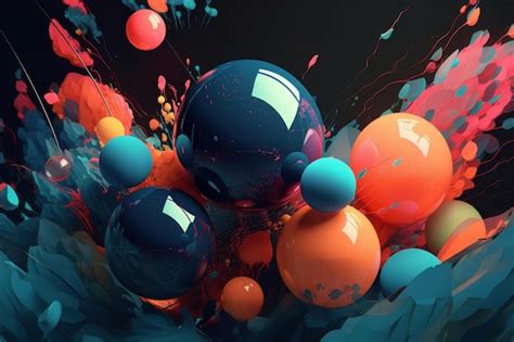 Premium AI Image A Colorful Painting Of Balloons