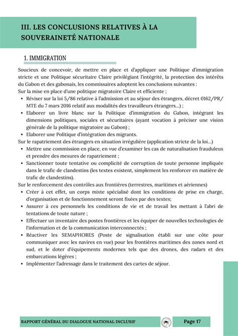 RAPPORT GÉNÉRAL DU DIALOGUE NATIONAL INCLUSIF au Gabon PDF