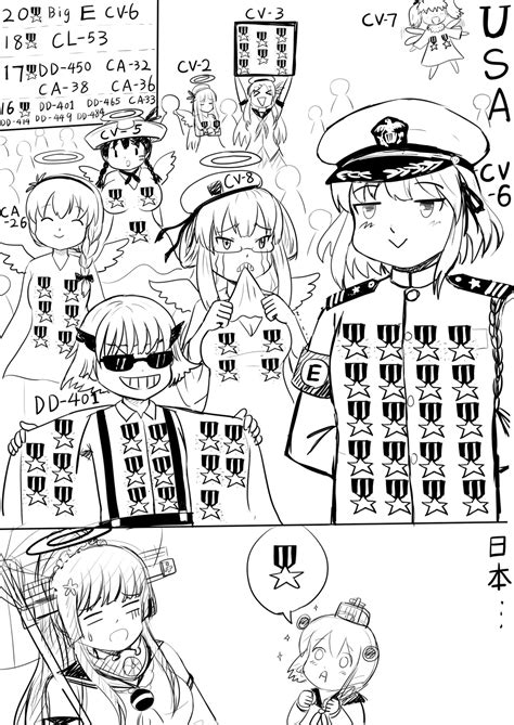 Yukikaze Yamato Lexington Saratoga Enterprise And 7 More Original And 3 More Drawn By Y