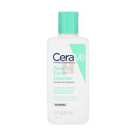 Cerave Foaming Facial Cleanser For Normal To Oily Skin 87ml