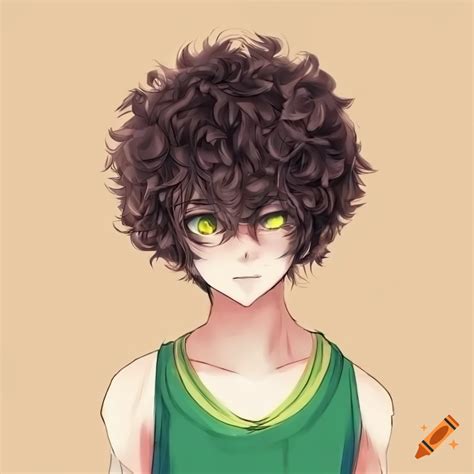 Anime Guy With Green Hair And Yellow Eyes