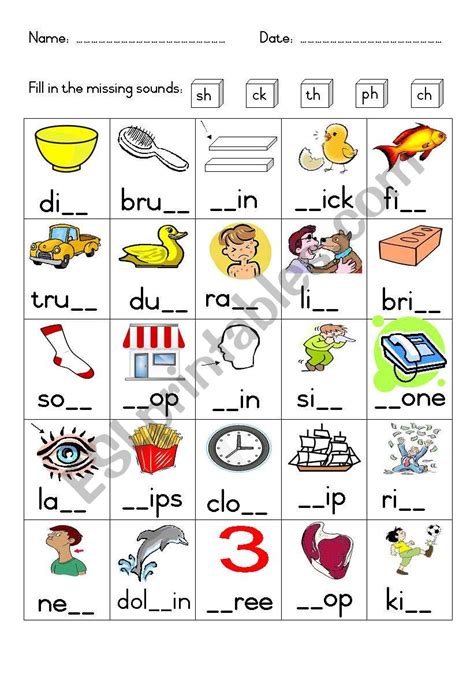 Phonics Missing Sounds Esl Worksheet By Joeyb