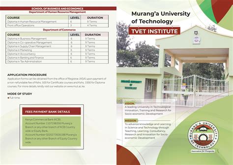 Tvet Programmes Muranga University Of Technology