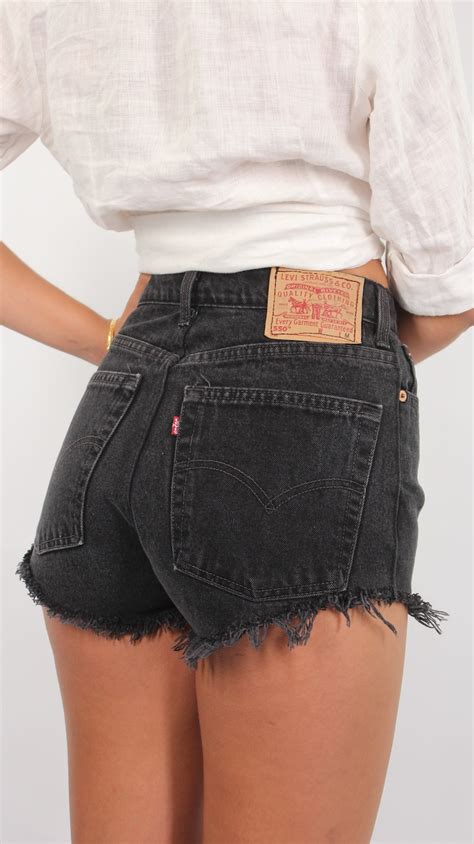 Vintage 90s Black Levis High Waist Cut Off Denim Shorts 11 Etsy