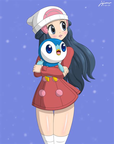 Dawn and Piplup by jujumays on DeviantArt