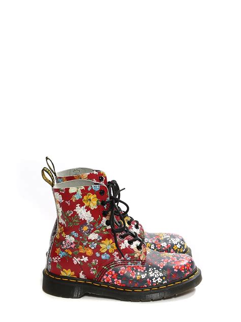 Louise Paris Dr Martens Bottines Docs Floral Pascal En Cuir Imprim