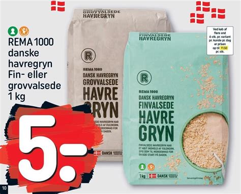 Danske Havregryn Fin Eller Grovvalsede Tilbud Hos Rema 1000