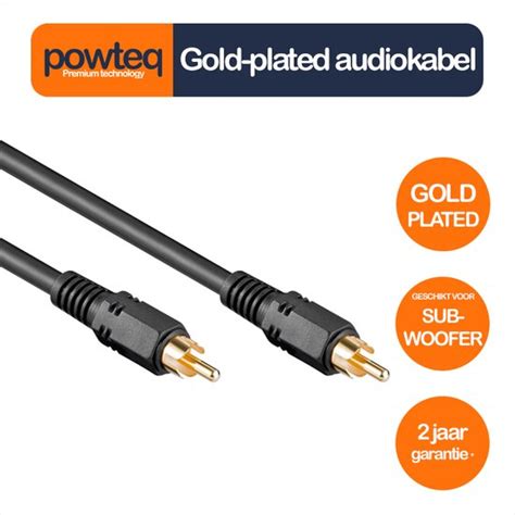 Powteq Premium Subwoofer Kabel Meter Dubbel Afgeschermd Gold