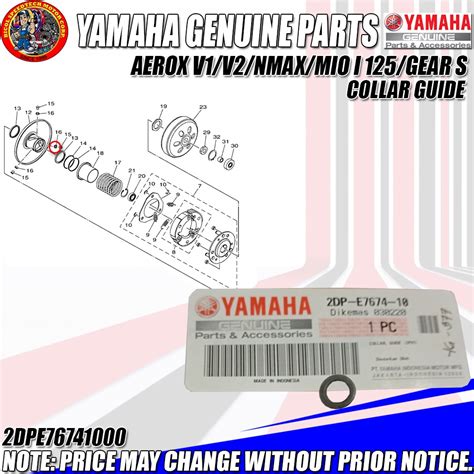 AEROX V1 V2 NMAX MIO I 125 GEAR S COLLAR GUIDE YGP Genuine 2DP