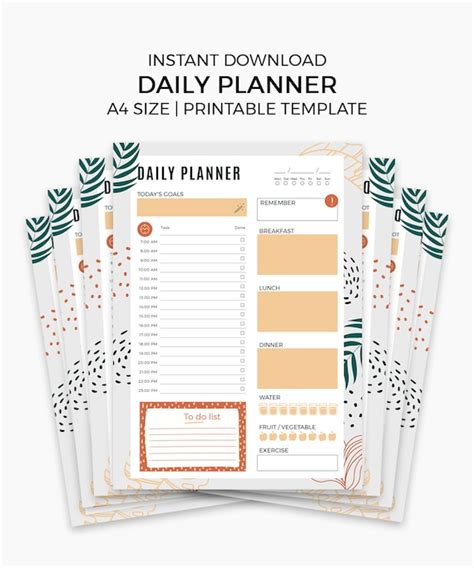 Daily Activity Tracker Printable Productivity Planner - Etsy