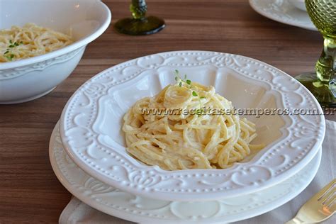 Receita De Espaguete Ao Molho De 3 Queijos Receitas E Temperos