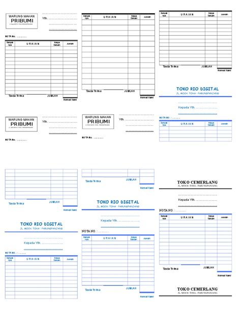 Detail Contoh Nota Toko Sembako Koleksi Nomer 53