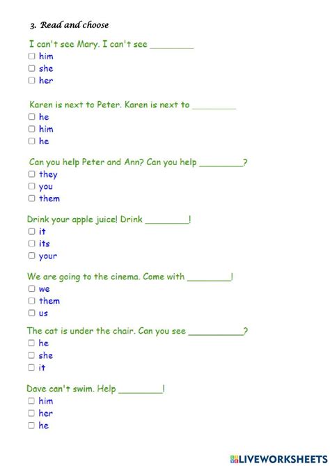 Object Pronouns Online Worksheet For A1 Artofit