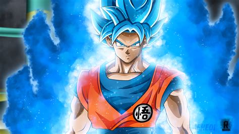 Super Saiyan God Goku Illustration Hd Wallpaper Wallpaper Flare