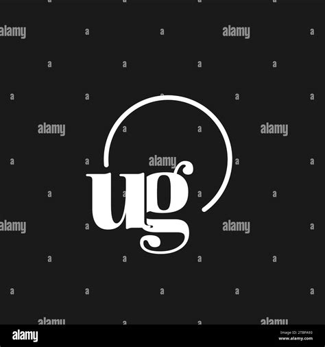 UG Logo Initials Monogram With Circular Lines Minimalist And Clean