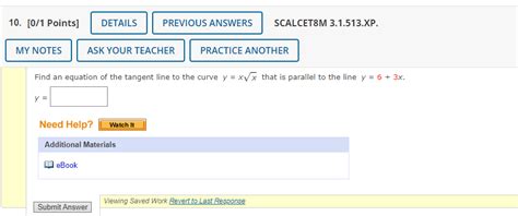 Solved 10 0 1 Points DETAILS PREVIOUS ANSWERS SCALCET8M Chegg