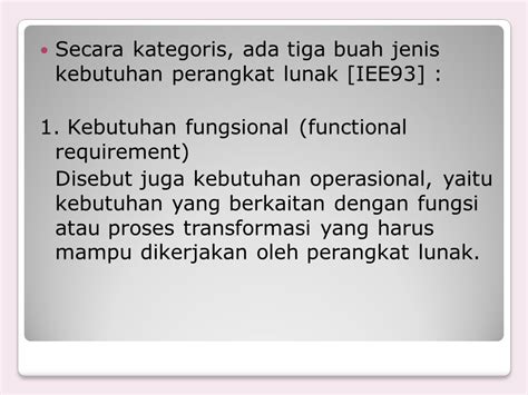 Analisis Kebutuhan Perangkat Lunak Software Requirement Analysis