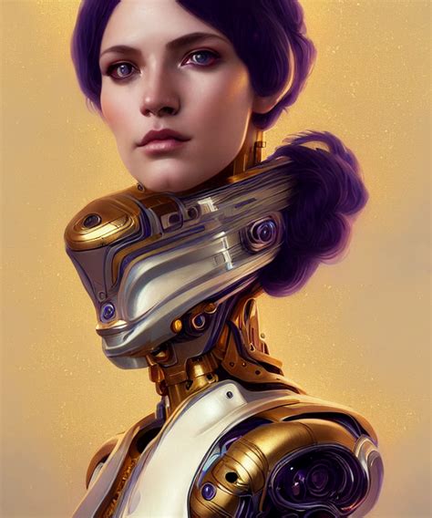 Futuristic Woman Android Portrait Sci Fi Female Azure Eyes Face