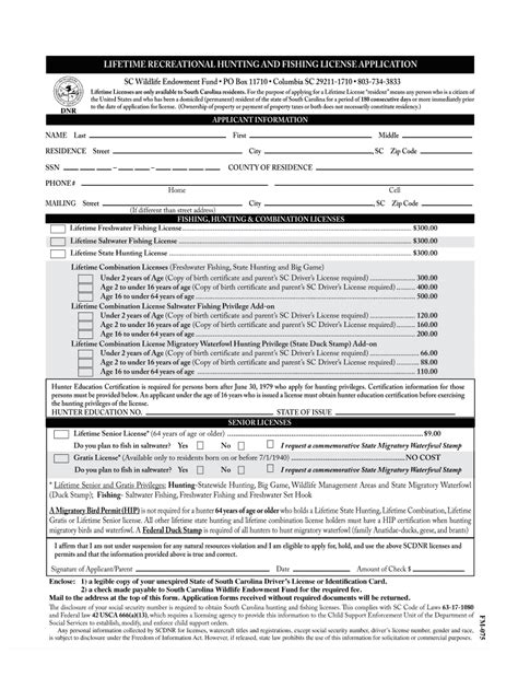 Lifetime Fishing License Sc 2020 2021 Fill And Sign Printable