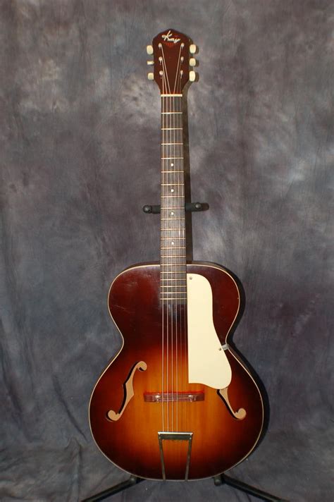 1953 Kay Model K 37 Sunburst Auditorium Size Archtop Plays Great Softshell Case Reverb