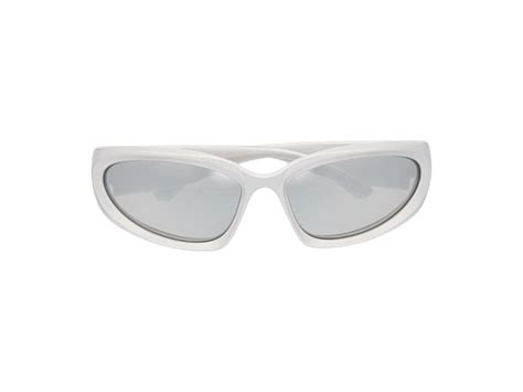 Sasom Accessories Balenciaga Eyewear Wraparound Frame Sunglasses Silver Check The Latest Price