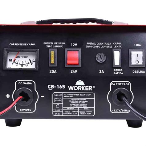 Chiareli Carregador Bateria Automotiva Worker Cb16s Para 12v E 24v