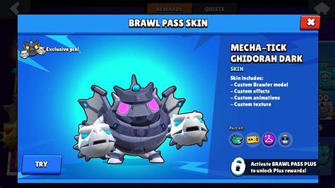 Am Luat Skinul Mecha Tick Gidorah Dark Din Brawl Pass Pluss Brawl Stars