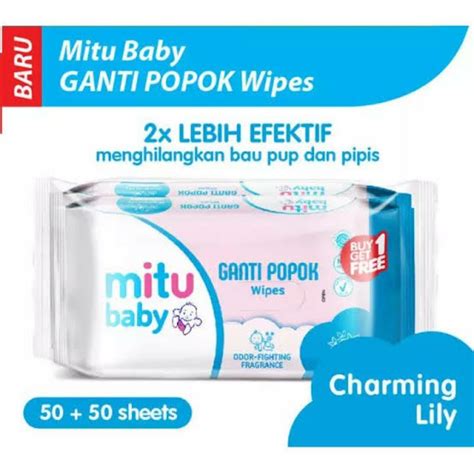 Jual Mitu Baby Wipes Tisu Basah Bayi Ganti Popok Charming Lily 50