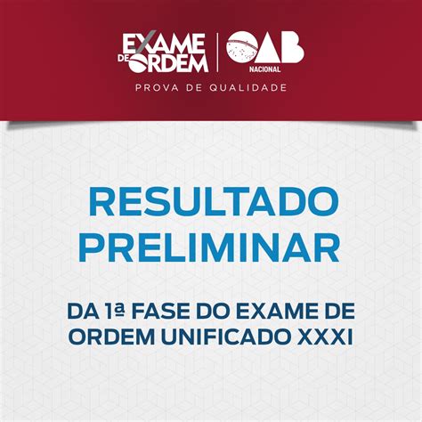 XXXI Exame da Ordem confira o resultado preliminar da 1ª fase OAB CE