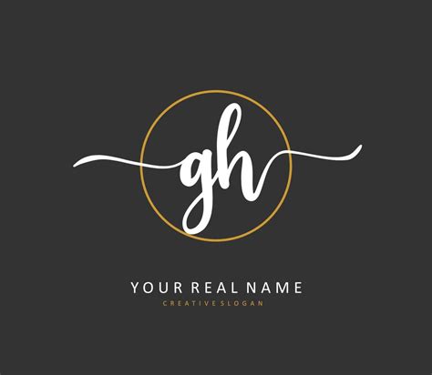 G H Gh Initial Letter Handwriting And Signature Logo A Concept