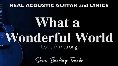 What A Wonderful World Louis Armstrong Acoustic Karaoke Youtube