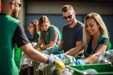 Personas reciclando botellas de plástico basura para reciclar el