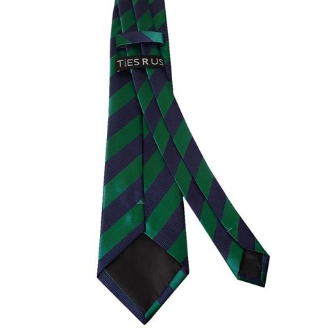 Navy And Green Striped Classic Men S Tie And Pocket Square Set