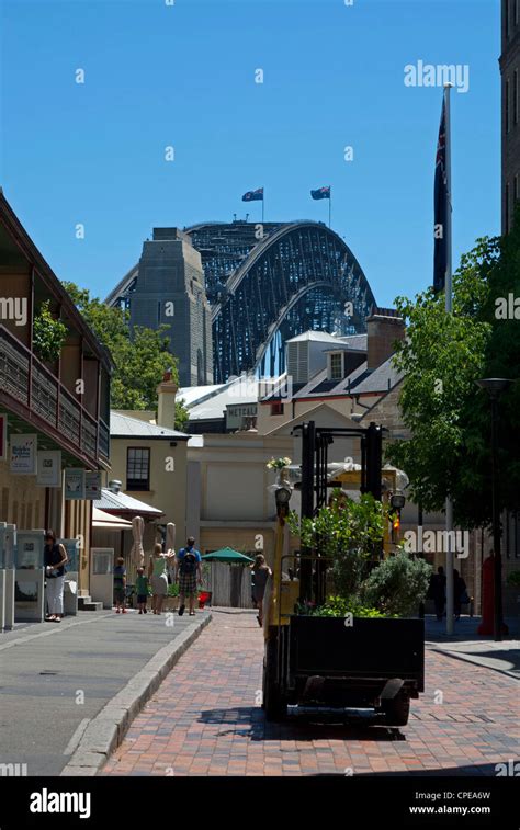 The Rocks and Sydney Harbour Bridge Stock Photo - Alamy