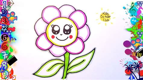 Como Dibujar Flores Kawaii Facil Para NiÑos Dibujos En 2020 Flores