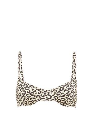 Solid Striped The Eva Print Underwired Bikini Top Leopard