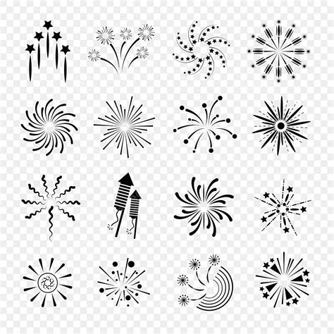 Iconos De Tipos De Fuegos Artificiales De Vector Png Fuegos