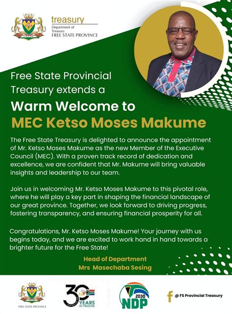 ADVERTORIAL The Free State Treasury Is Thrilled To Introduce Mr