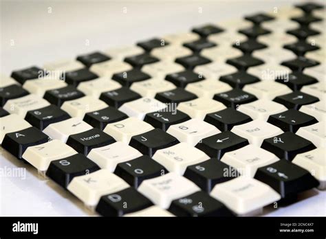 A Set Of Keys From Old Computer Keyboards Laid Out On The Table In A